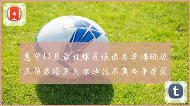 意甲11月最佳球员候选名单揭晓迈尼昂劳塔罗瓦尔迪扎尼奥洛争夺荣誉